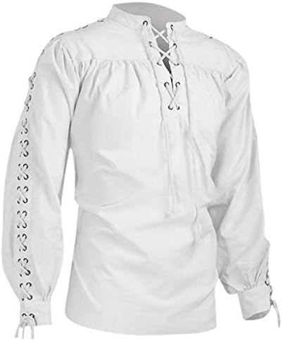 Camisa renascentista branca de qualidade gótica High Hom