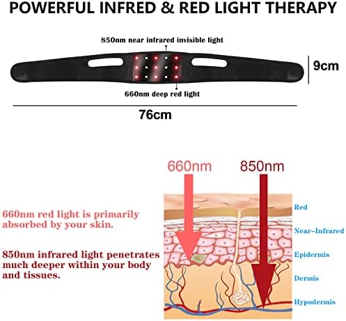 Dispositivo de terapia com luz vermelha infravermelha para pescoço, febre de febre afta a ferve