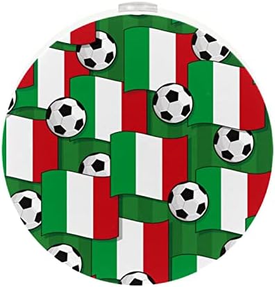 2 Pacote de plug-in nightlight night Light Itália bandeiras de futebol com sensor de entardecer para o amanhecer para o quarto de crianças, berçário, cozinha, corredor