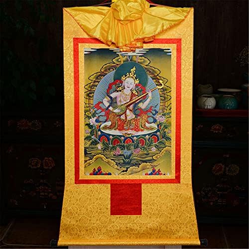 Gandhanra Saraswati, Lakshmi, Parvati, Tibetan Thangka Pintura Arte, Budista Thangka Brocade, Tapeçaria