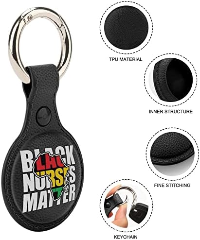 Enfermeiros negros Matéria Compatível com o estojo Airtag com o chaveiro GPS Item Finders Acessórios com anel -chave