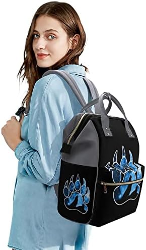PAW Galaxy Night Wolf Backpack Backpack Back à prova d'água Mommy Backpack de grande capacidade