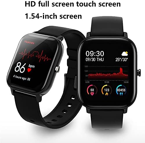 Relógio inteligente do FHX, 1,54 polegadas, com monitor de freqüência cardíaca, pressão arterial, rastreamento de oxigênio no sangue, pedômetro, relógio de fitness à prova d'água, cinza